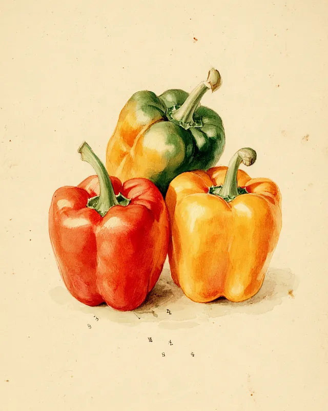 Akvarell av paprika