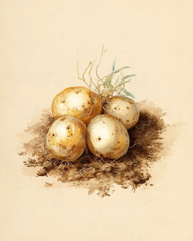 Akvarell av potatis